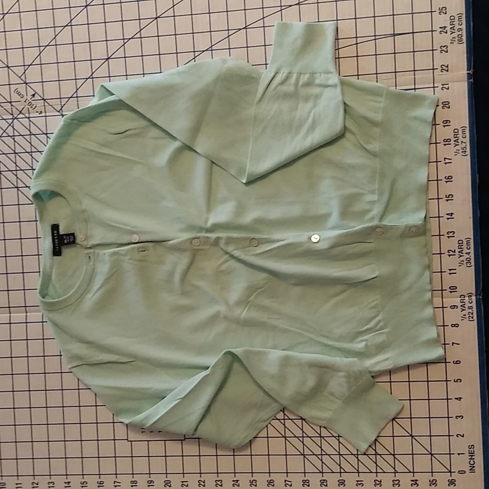 Mint green Lands End Cottpn Cardigan PM
